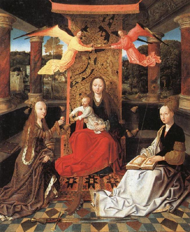 unknow artist Madonna and Child  Enthroned with SS.Catherine and Barbara Spain oil painting art